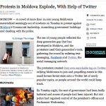 Article NYT sur Moldavie Le premier article d'Ellen Bary met l'accent sur la "Twitter-mobilisation".
