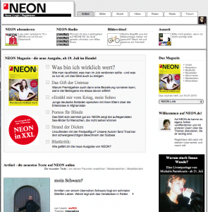 Home de neon.de, le 19 juillet 2010