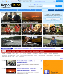 La page d'accueil de Reportube