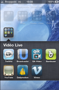 Capture d'écran d'iPhone : les apps. de vidéo Live Capture d'écran d'iPhone : les apps. de vidéo Live