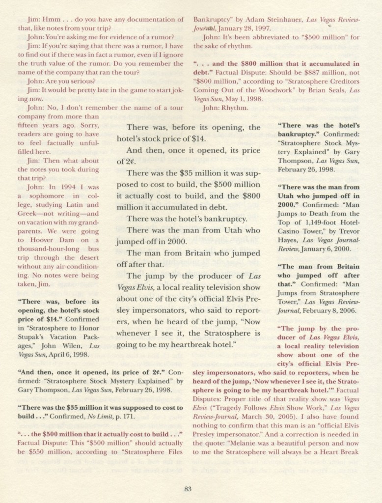 Une page de "The Lifespan of a Fact" Une page de "The Lifespan of a Fact"